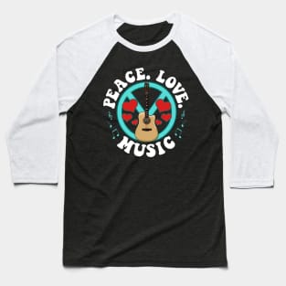 Peace Love Music Awesome Hippie Pacifist Festival Baseball T-Shirt